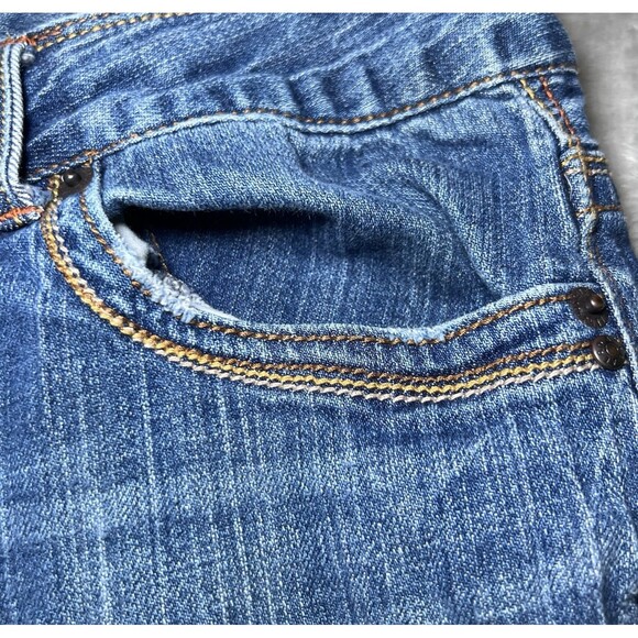 Aeropostale Capri Blue Jeans Womens Size 11/12 Denim Embroidered Pocket Summer - Picture 14 of 15